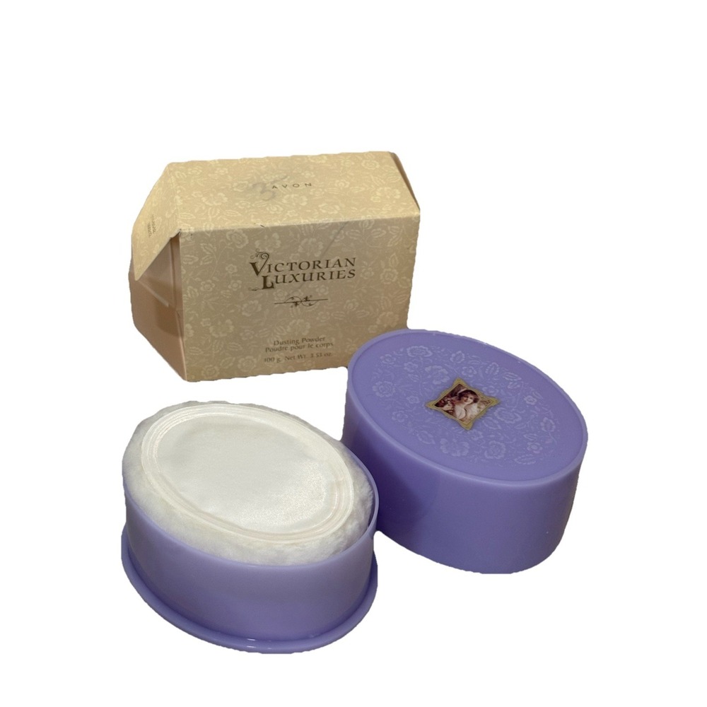 Vintage Perfumed Body Powder‎ With Puff, Avon Victorian Luxuries 3.53oz 2000